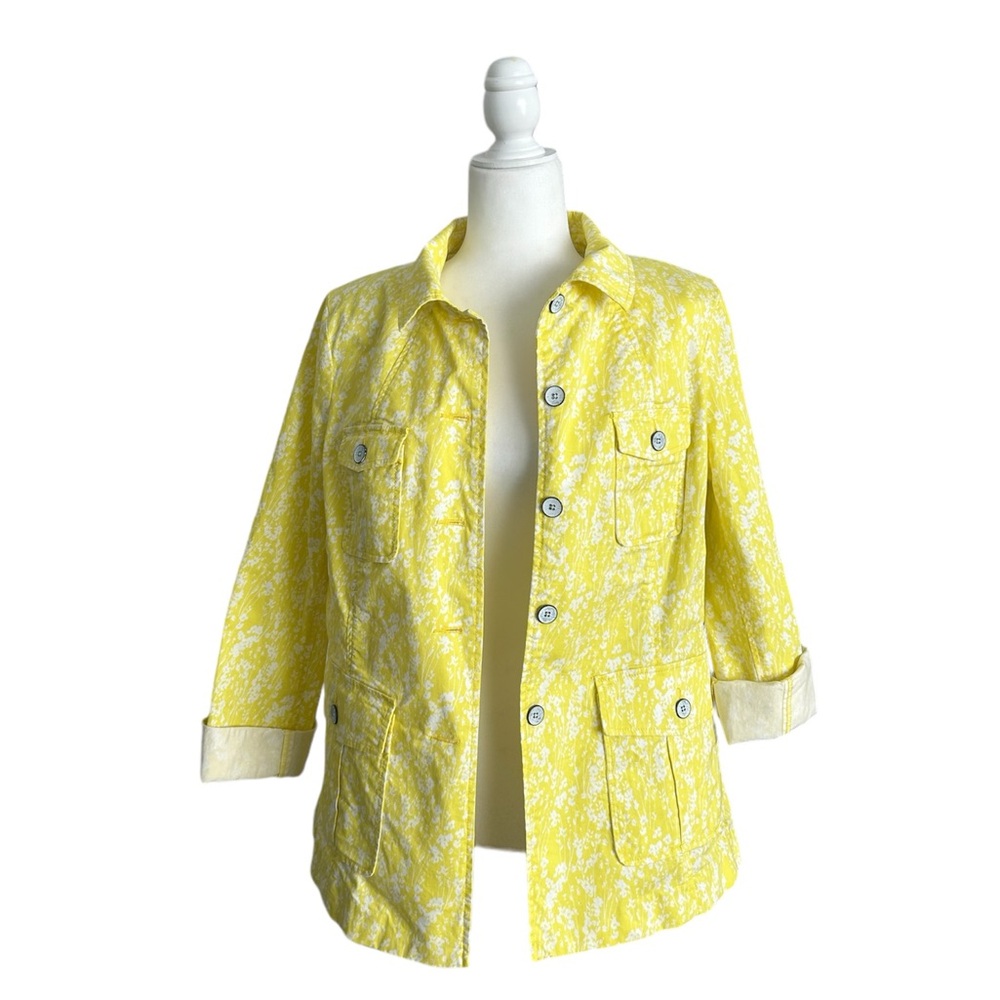 Cabi Yellow Floral Lightweight Coat